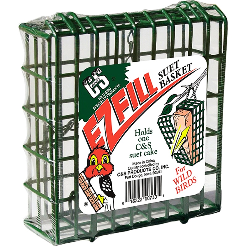 EZ Fill Suet Basket Wild Bird Feeder Holds 1 C&S Suet Cake