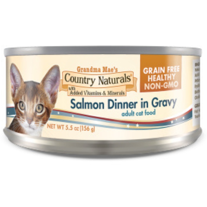 Grandma Mae’s Non-GMO Salmon Dinner in Gravy Cat Food 5.5oz