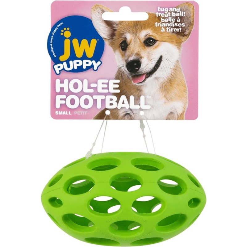 JW Hol-ee Football  Durable & Interactive Puppy Toy Small