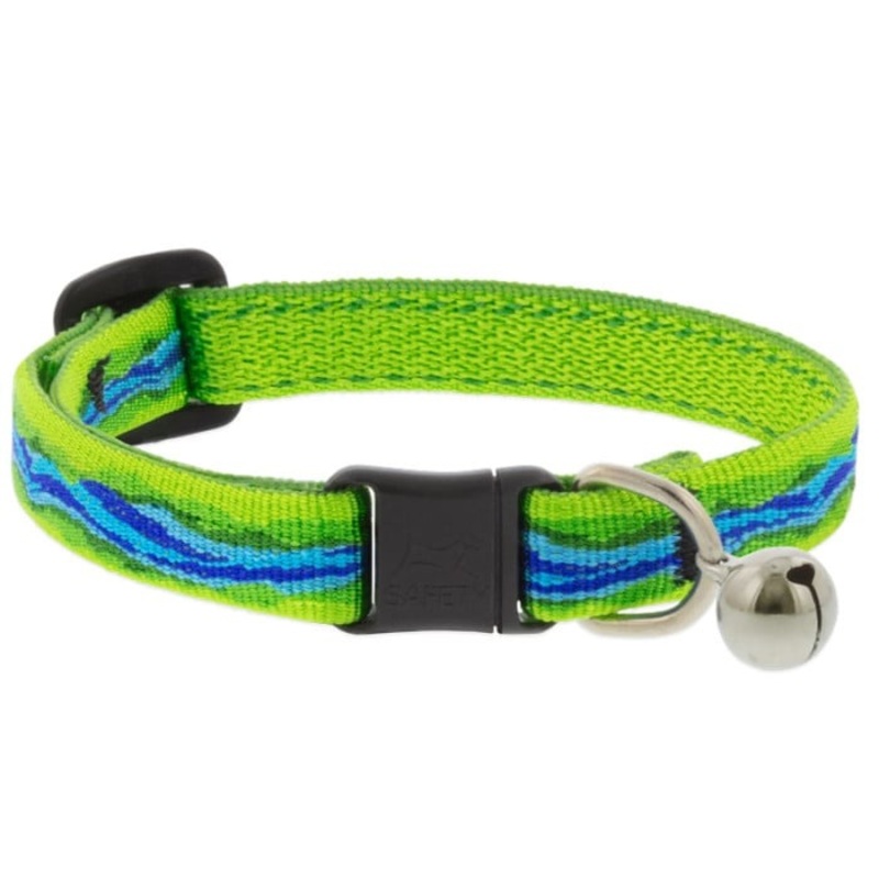 Lupine MicroBatch Safety Cat Collar 1/2″ x 8″-12″ Blue River with Bell