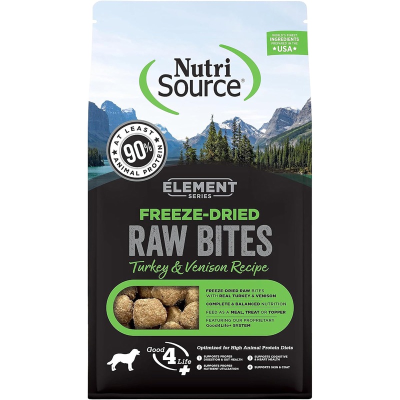 NutriSource Element Series Freeze-Dried Turkey Venison Raw Bites for Dogs 2.5oz