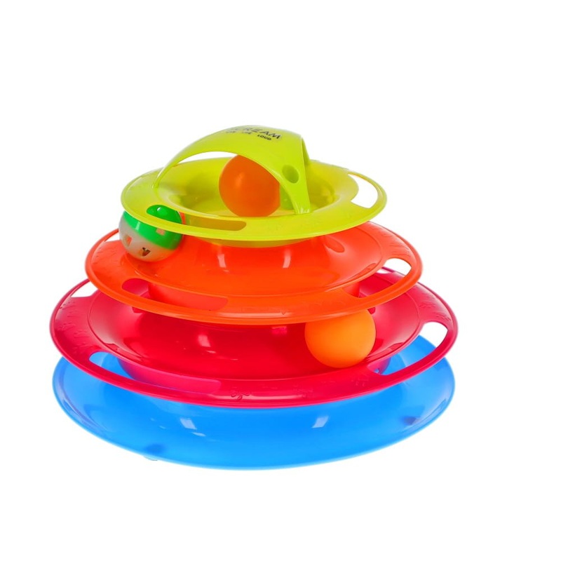 SCREAM CAT TOY TRIPLE LAYER ORB TOWER W/TOP ARCH MULTICOLOUR 25 x25 x 16.5CM
