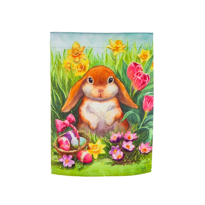 Evergreen Bunny Whisker Garden Suede Flag 12.5″W x 18″H x 0.02″D