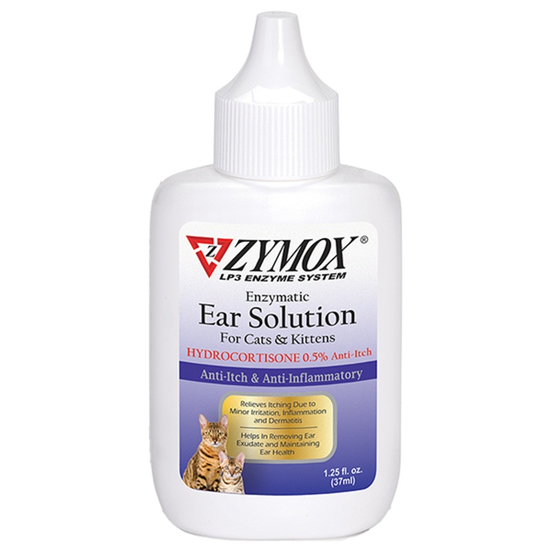 .5% Hydrocortisone Anti-Itch Enzymatic Ear Solution & Cleanser for Cats & Kittens 1.25oz
