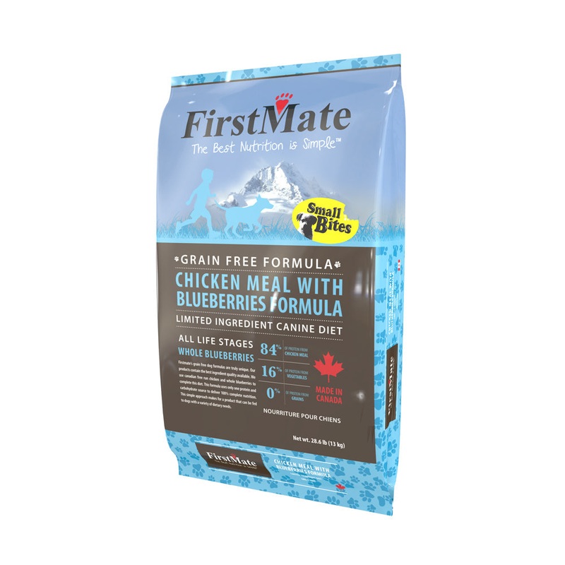 FirstMate Grain Free Chicken Meal with Blueberries Formula Small Bites Dog Food 14.5 Lbs