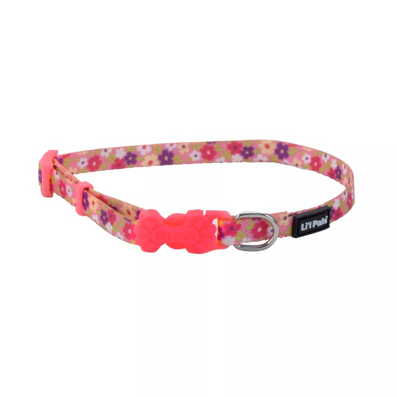 Li’l Pals Adjustable Patterned Dog Collar Daisies Multi