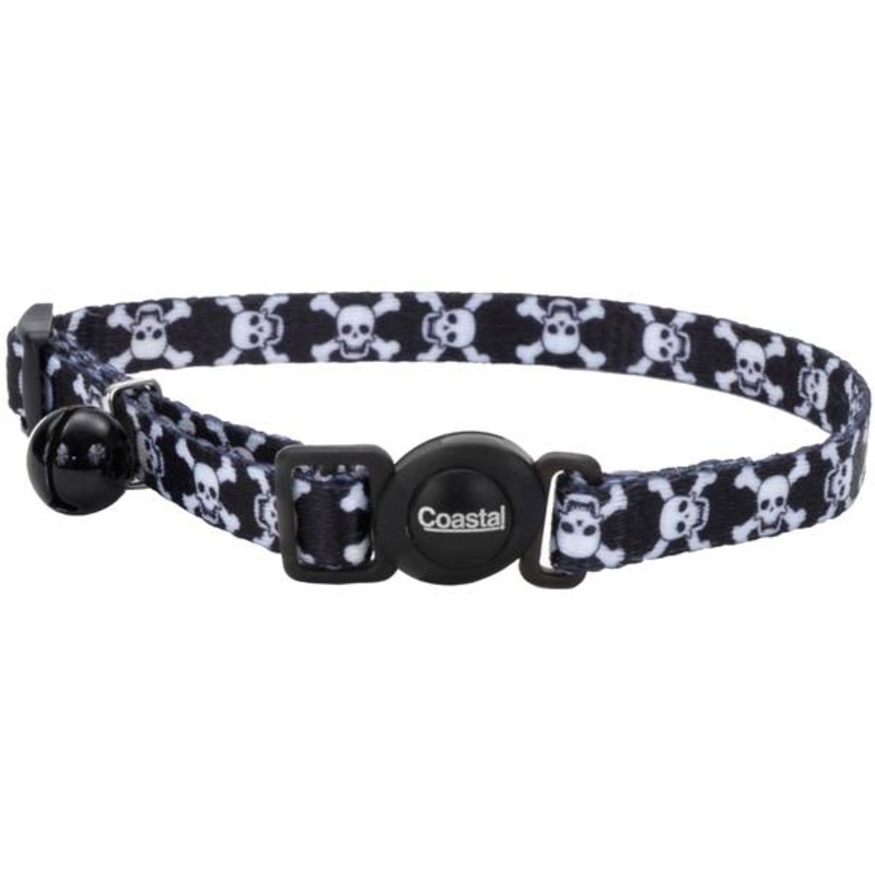 Safe Cat Fashion Adjustable Breakaway Collar (Skulls, 8″-12″) | Coastal Pet Products