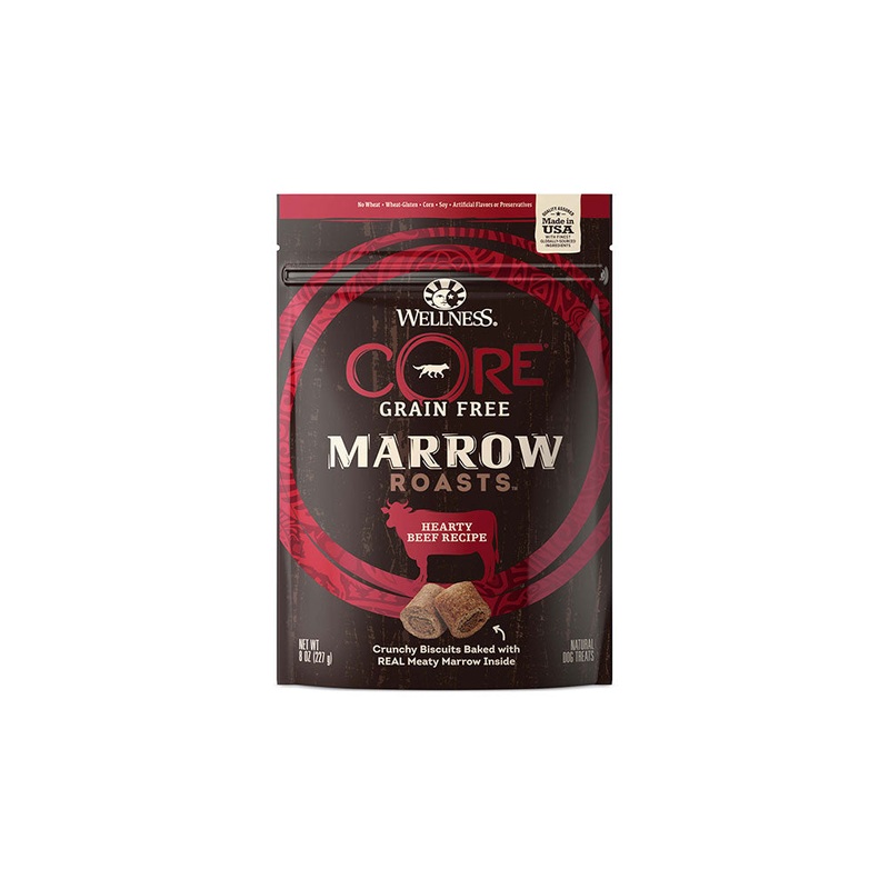 Wellness Core Marrow Roasts Grain Free Hearty Beef Recipe Crunchy Dog Biscuits 8 Oz