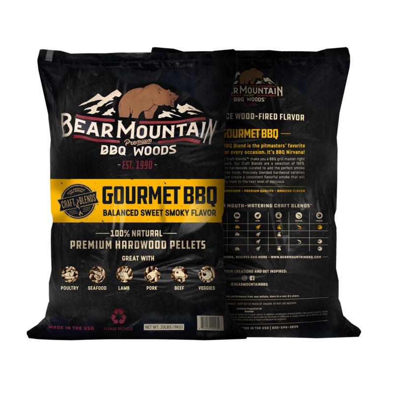 Bear Mountain Premium BBQ Woods Gourmet BBQ Craft Blends Wood Pellets 20 Lbs 20 Lb