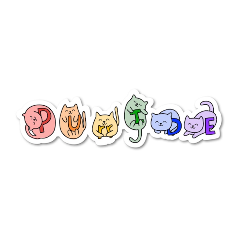 Purride Rainbow Cats Vinyl Sticker