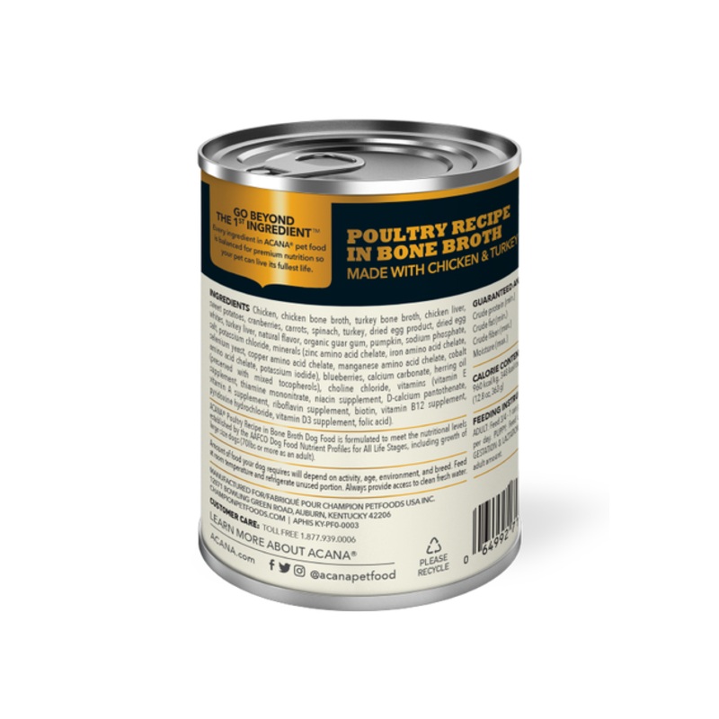 ACANA Premium Chunks Poultry Recipe in Bone Broth Wet Dog Food