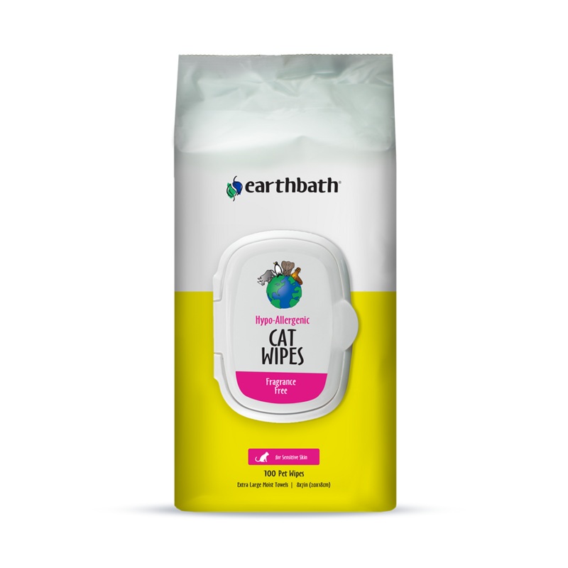 EarthBath Hypoallergenic Grooming Wipes for Cats 100-Count