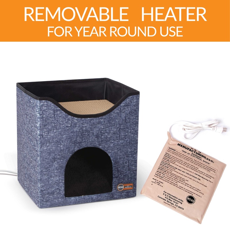 K&H Pet Products Thermo-Kitty Playhouse Navy Blue
