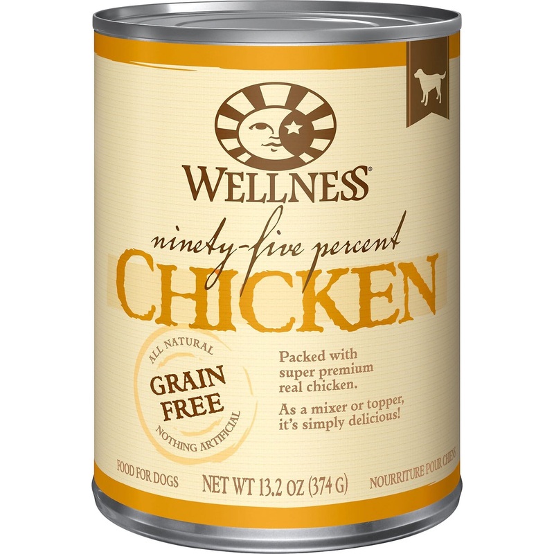 Wellness Natural Grain Free 95% Chicken Recipe Adult Wet Canned Dog Food 13.2 oz