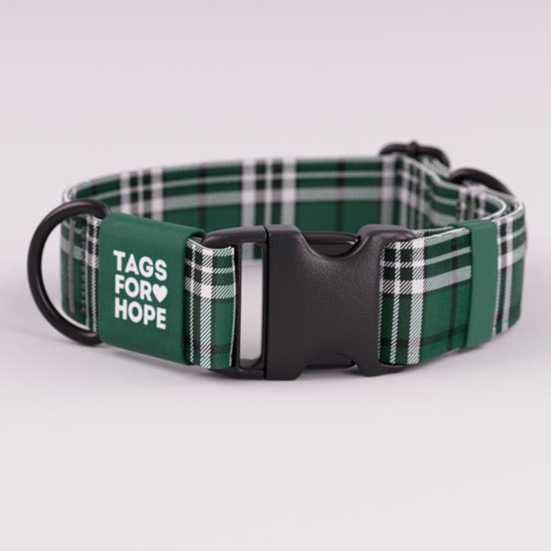 Green Plaid Collar | Tags For Hope S