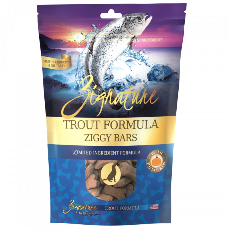 Zignature Zssential Ziggy Bars Trout Formula Dog Treats