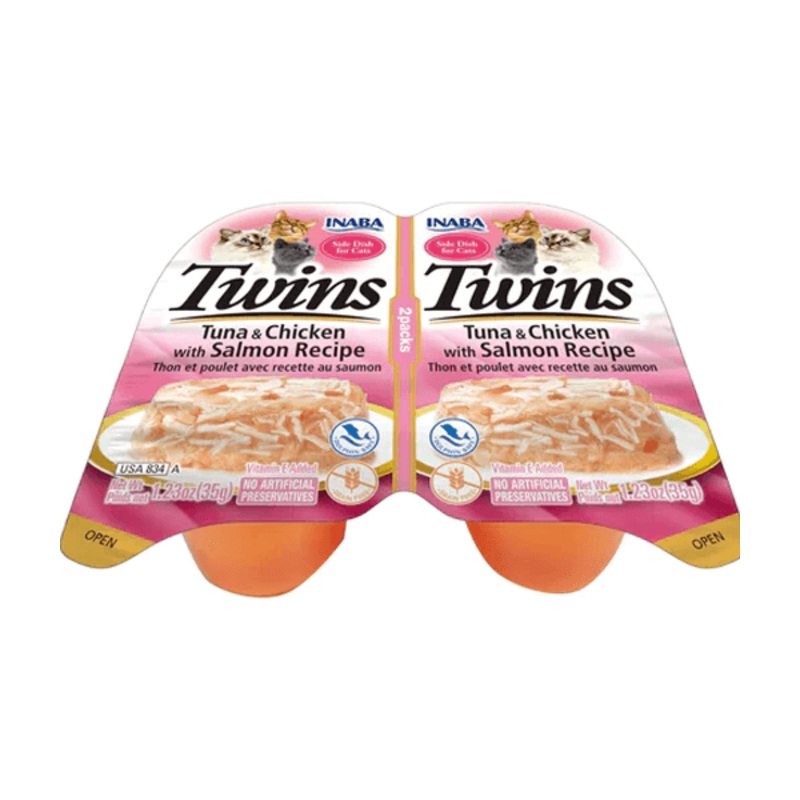 Inaba – Twins – Tuna & Chicken with Salmon Recipe 2 Packs 70g 1 Can