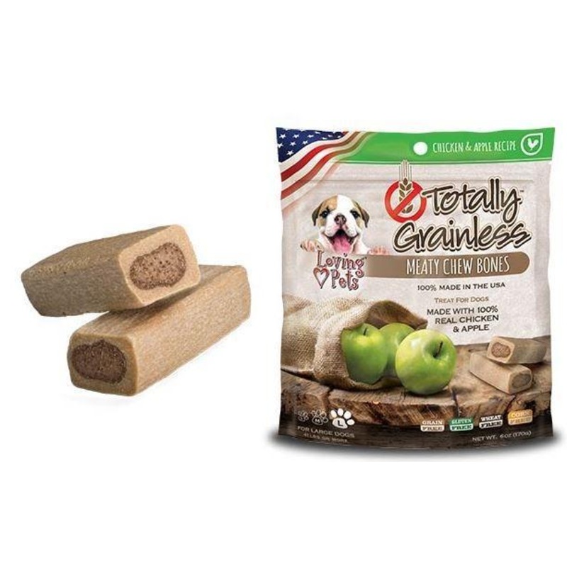 Loving Pets Totally Grainless Grain Free Chicken and Apple Recipe Meaty Chew Bones Dog Treats