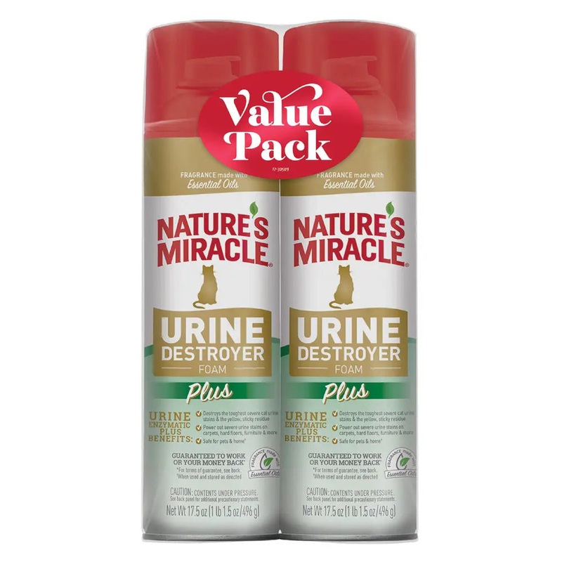 Nature’s Miracle Urine Destroyer Plus for Cats – Foam 17.5 oz