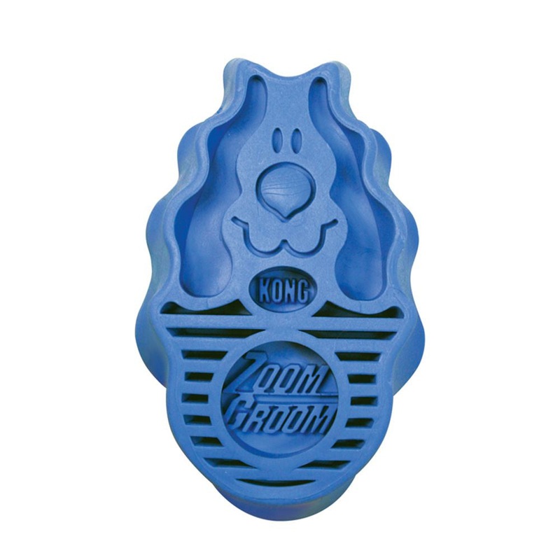 ZoomGroom Rubber Dog Brush Boysenberry 4.75 in x 3 in