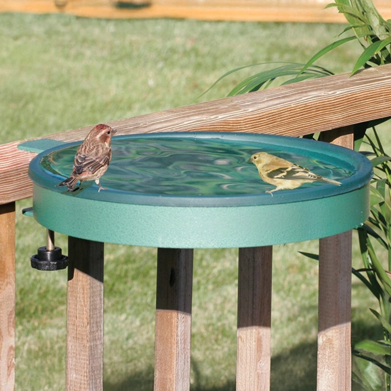 14″ Deck Bird Bath, Clamp or Screw Mount Clamp Mount Bath
