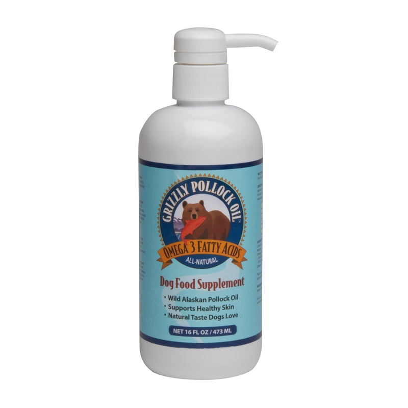 Grizzly Wild Alaskan Pollock Oil Dog Food Supplement 16 Oz