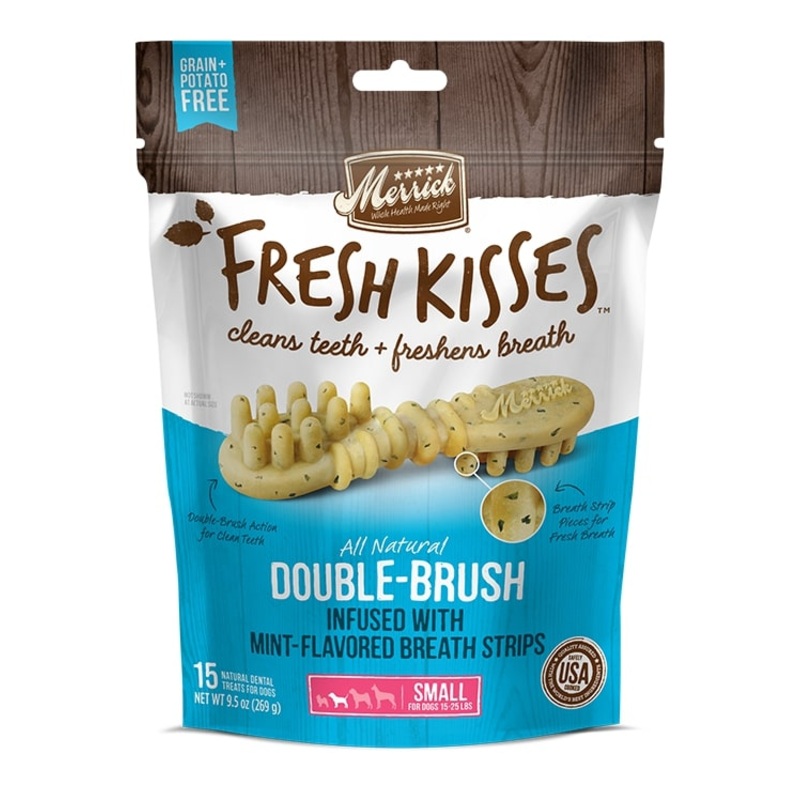 Merrick Fresh Kisses Dental Treats – With Mint Breath Strips for Small Dogs 155g/9 treats