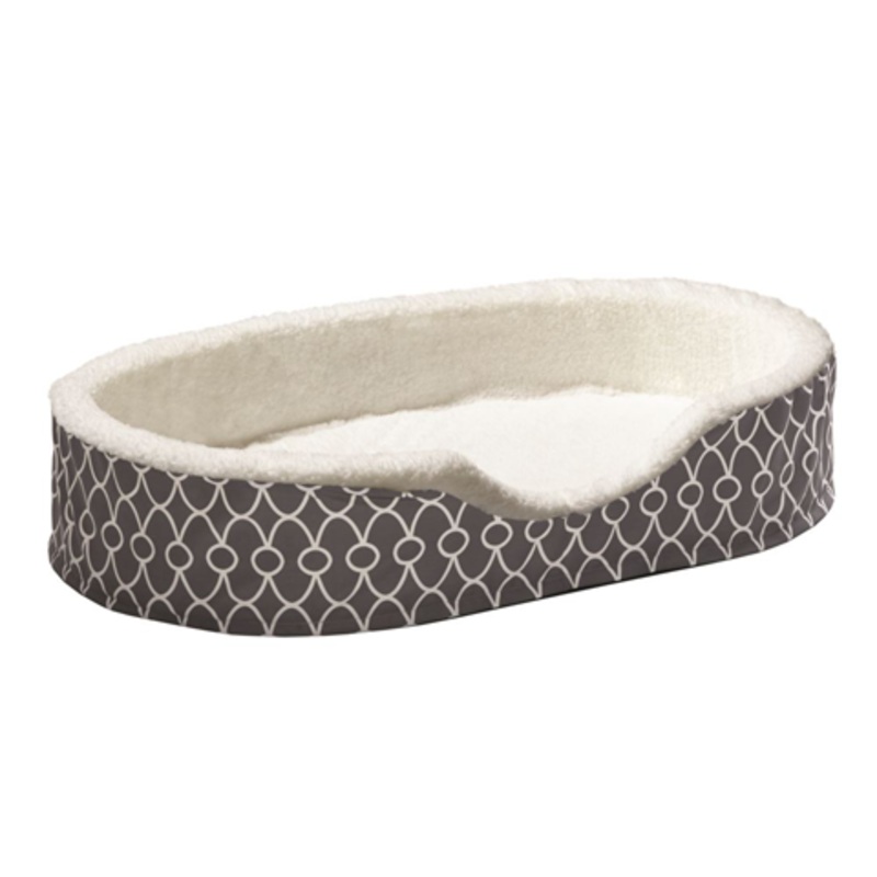 Midwest QuietTime Defender Orthopedic Grey Geo Nesting Dog Bed 23″