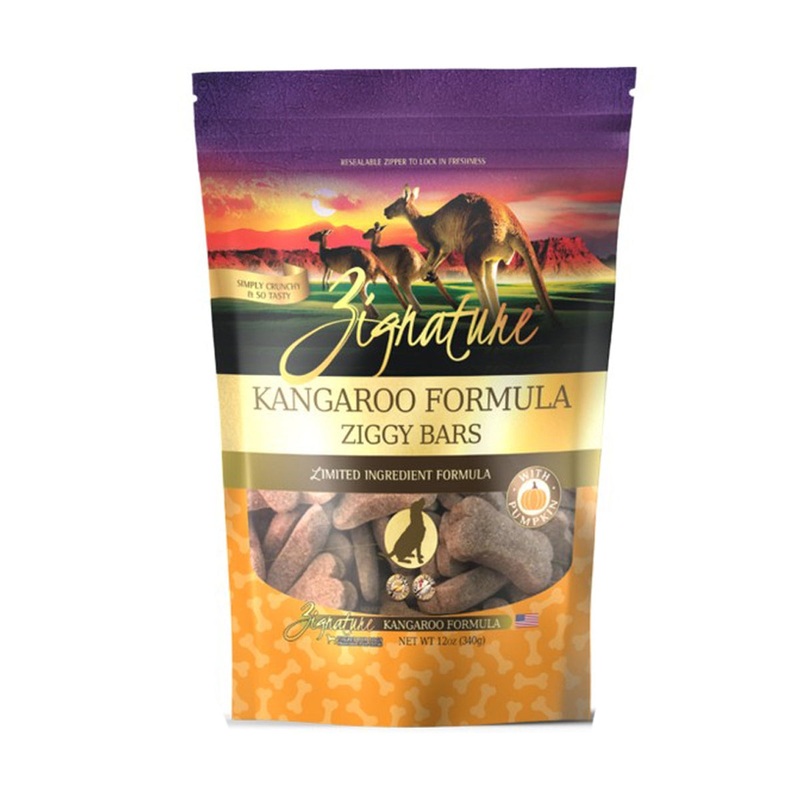 Zignature Ziggy Bars Dog Treats – Kangaroo – 12oz