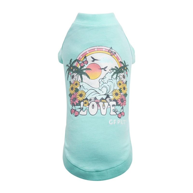 GF Pet Heather Aqua Graphic Tee Small