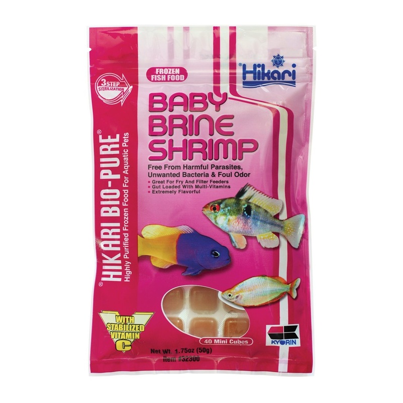 Baby Brine Shrimp Fish Food Mini Cubes 1.75oz