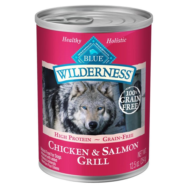 Blue Buffalo Wilderness Grain Free Salmon & Chicken Grill Canned Dog Food