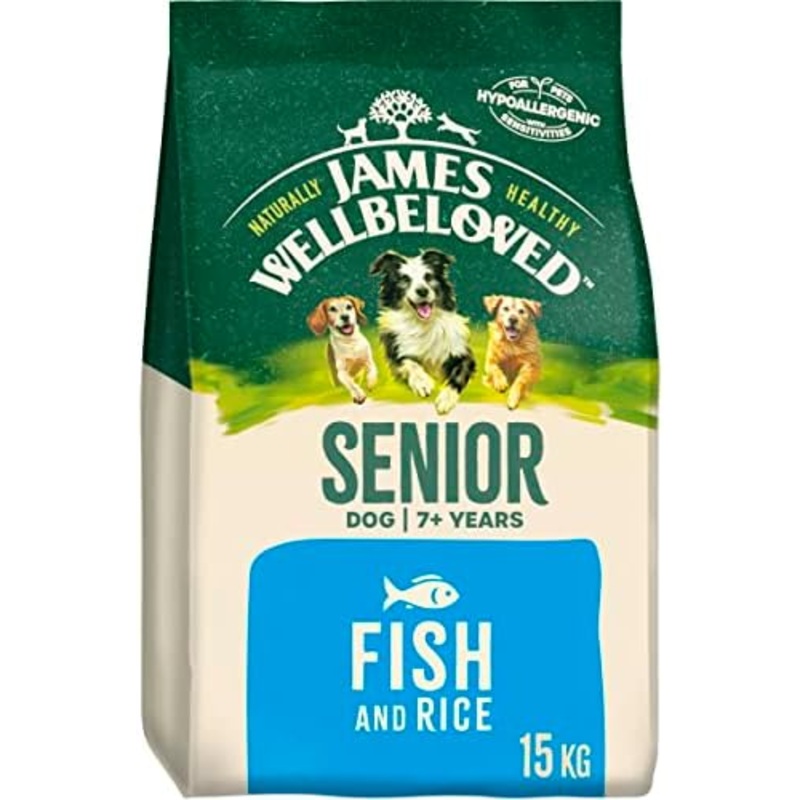 James WellBeloved Senior Dry Dog Food – Fish  & Rice – 15kg
