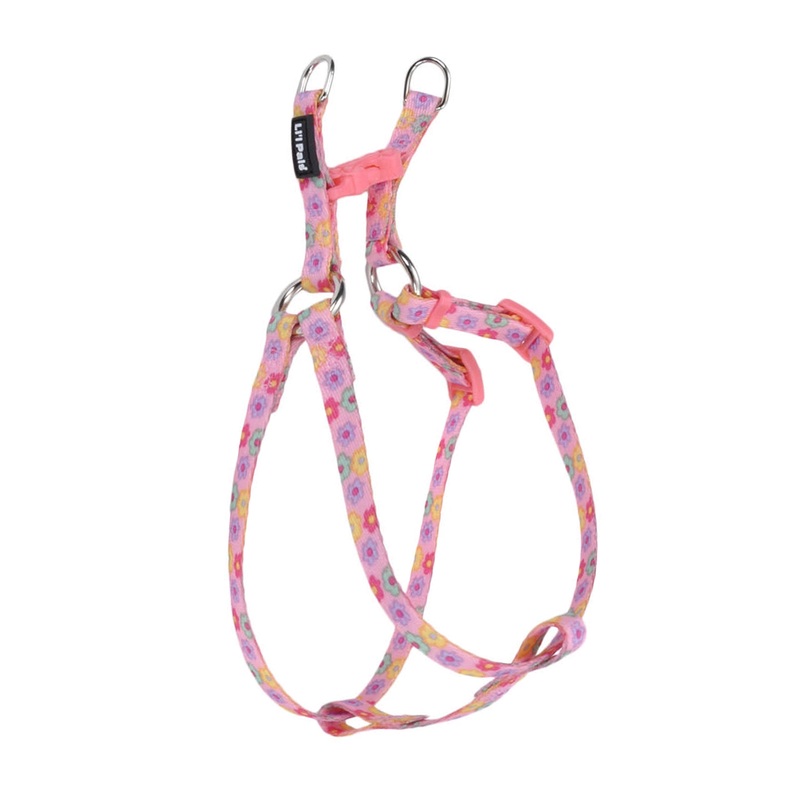 Li’l Pals Comfort Wrap Adjustable Dog Harness, Pink Daisy Small – 3/8″ x 08″-14″