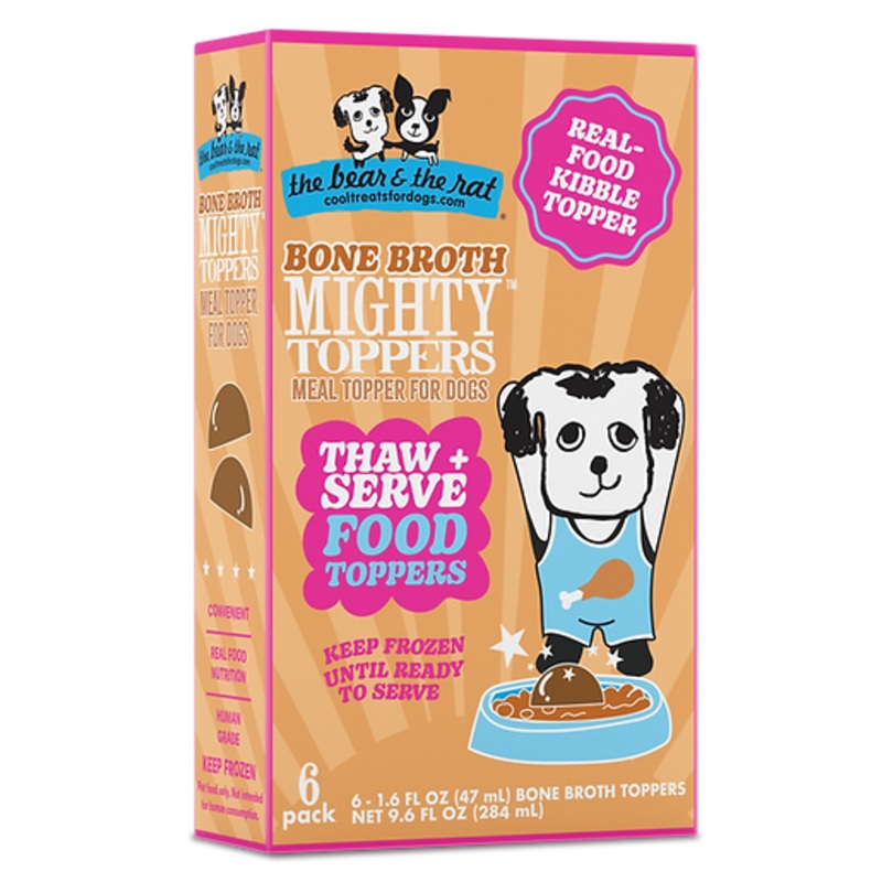 The Bear & The Rat Bone Broth Mighty Toppers for Dogs 6 Pack