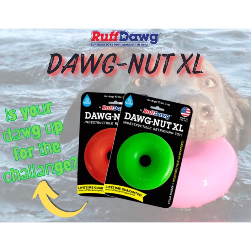 Indestructible Rubber Dawg-Nut (Assorted Colours, XL) | Ruff Dawg