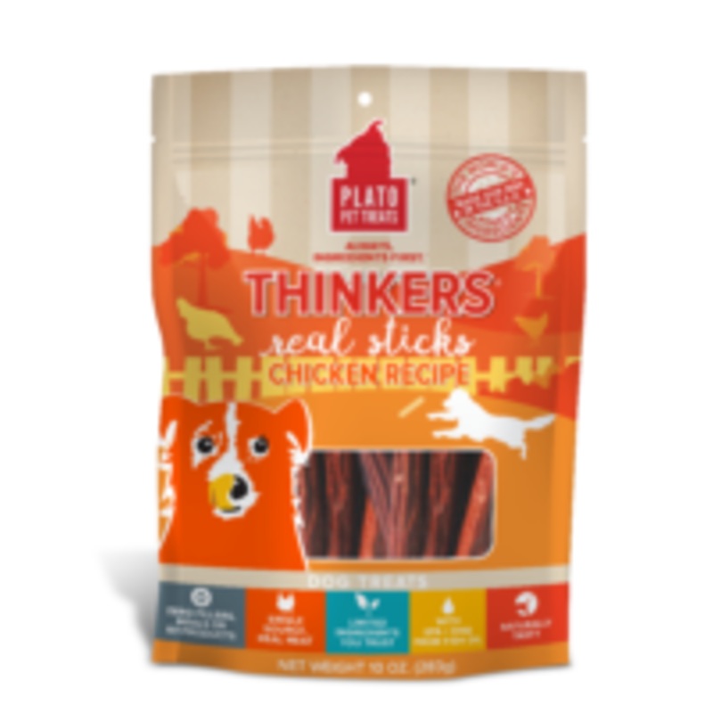 Plato Thinkers Original Chicken Stick Dog Treats 6.5- Oz Bag