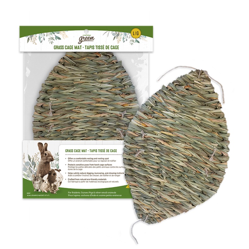 Living world Green Grass Cage Mat Large 42 cm L x 28 cm W x 3 cm D (16.5 x 11 x 1)