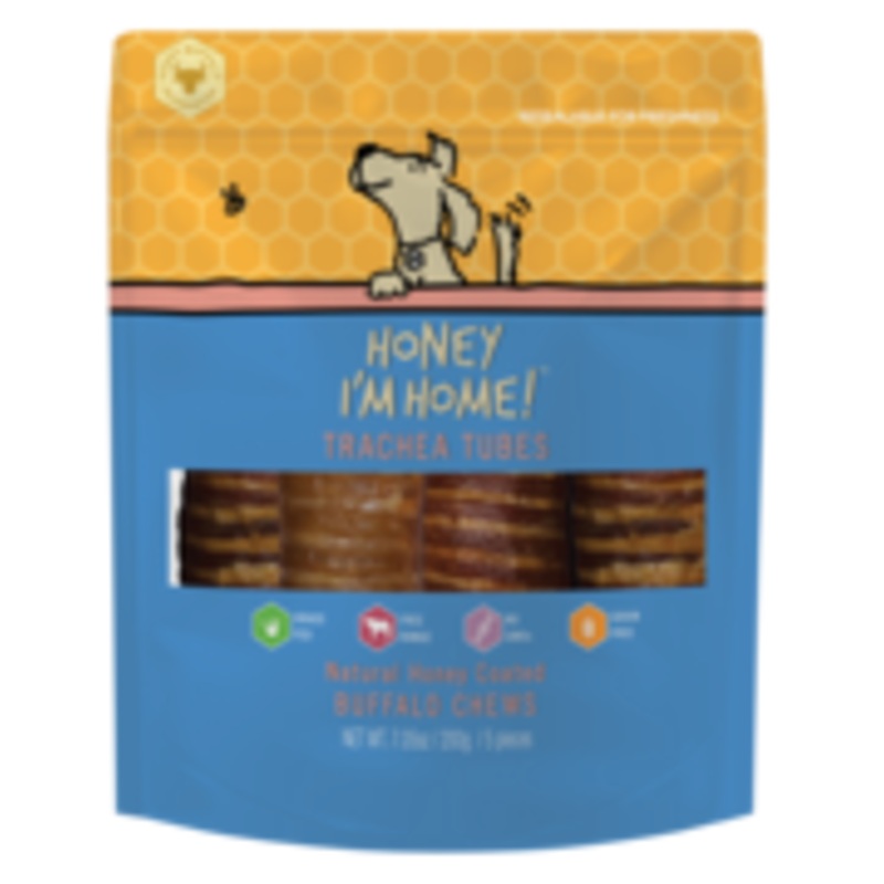Honey I’m Home! Trachea Tubes Natural Honey Coated Buffalo Chews