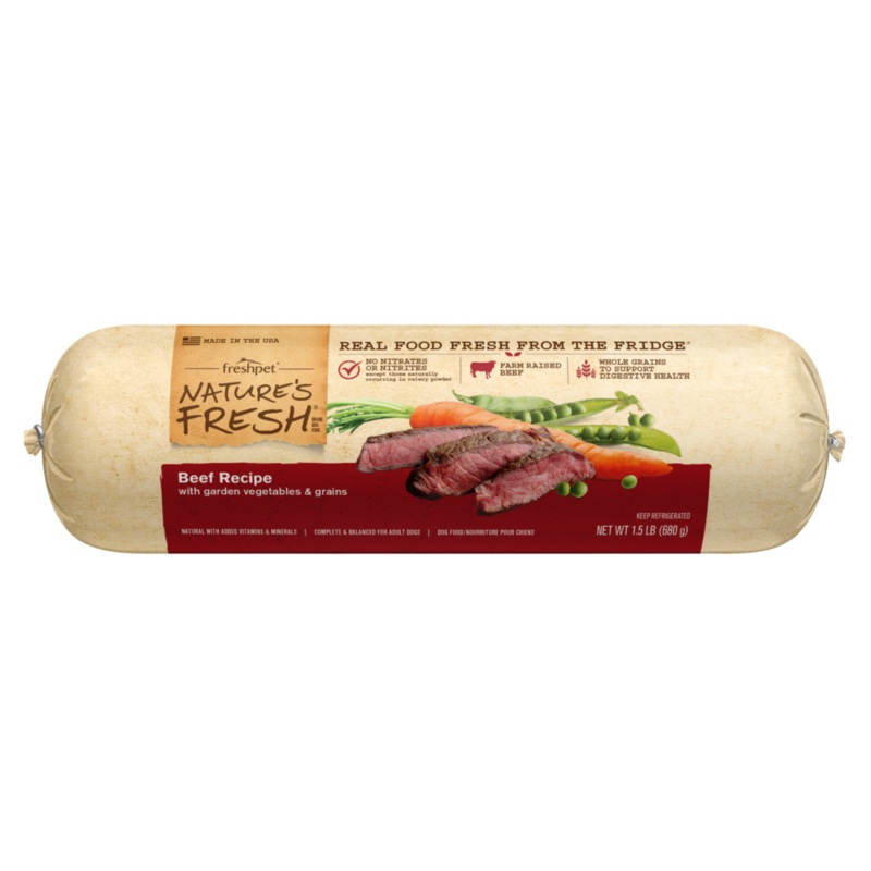 Freshpet Roll Nature’s Fresh Beef with Garden Vegetables & Grains Refrigerated Dog Food 1.5-lb.