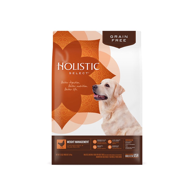 Holistic Select Grain Free Weight Management Chicken Meal & Peas Recipe Dog Food 24 Lbs