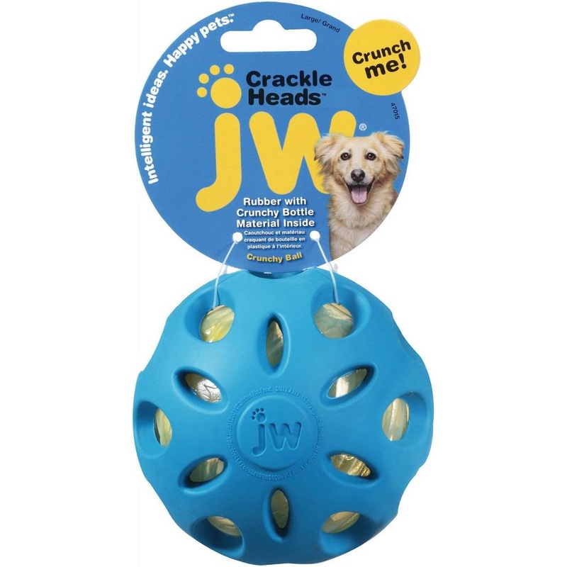 JW Pet Crackle Heads Ball Dog Toy
