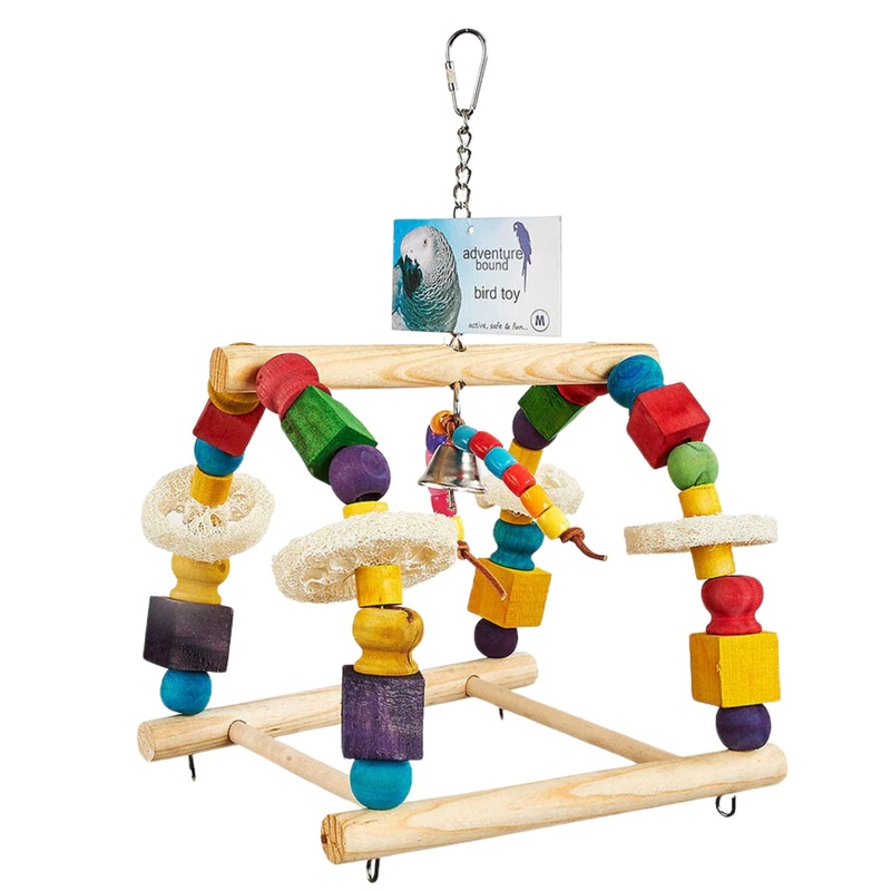 Abacus Bird Toy  Interactive Hanging Toy for Parrots, Budgies & Small Birds