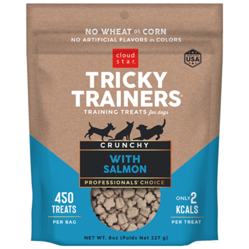 Cloud Star Crunchy Tricky Trainers Salmon Dog Treats 8 oz