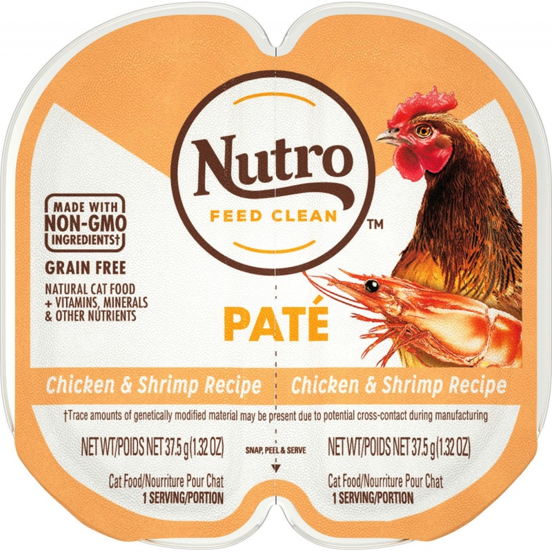 Nutro Perfect Portions Adult Grain Free Chicken and Shrimp Pate Wet Cat Food Trays