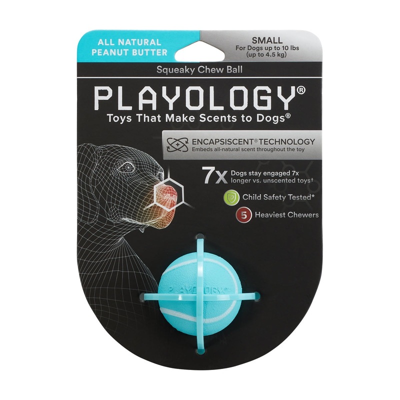 Playology Squeaky Chew Ball Peanut Butter Medium