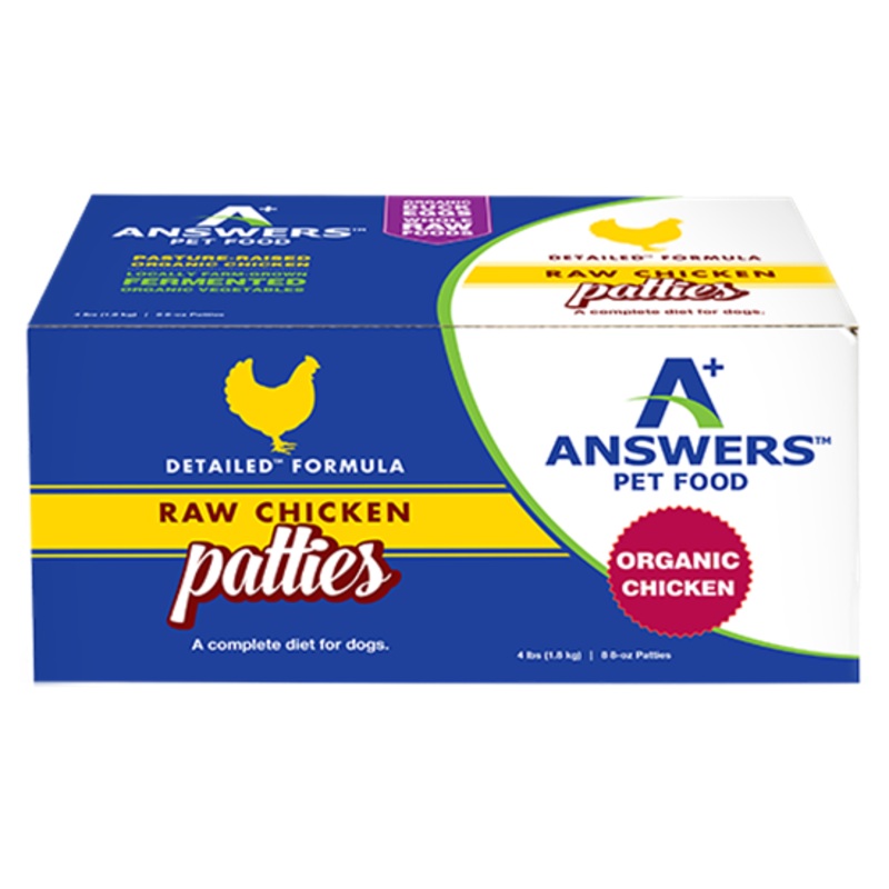 Answers Pet Food Detailed Chicken Formula for Dogs – Patties