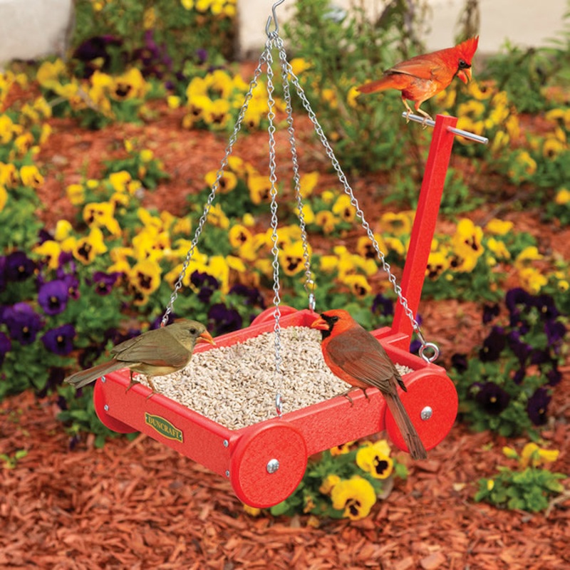 Duncraft Red Wagon Hanging Platform Feeder