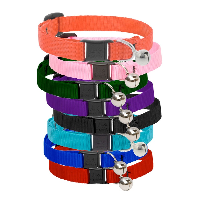 Basic Solids Safety Cat Collar with Bell – orange
