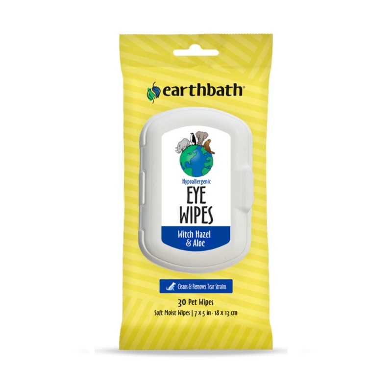 Earthbath Hypoallergenic Eye Wipes with Witch Hazel & Aloe 30 ct